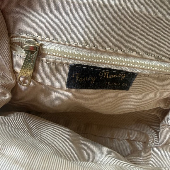 Vintage 1950s Fancy Nancy Atlanta White Faux Lizard Frame Handbag - Picture 7 of 11